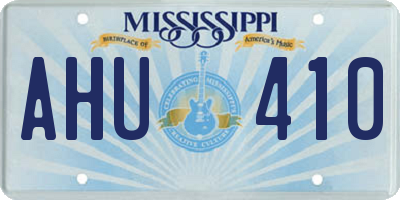 MS license plate AHU410