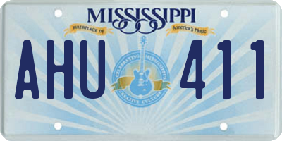 MS license plate AHU411