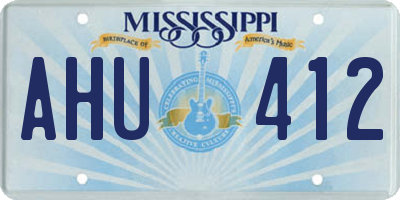 MS license plate AHU412