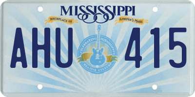 MS license plate AHU415