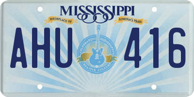 MS license plate AHU416