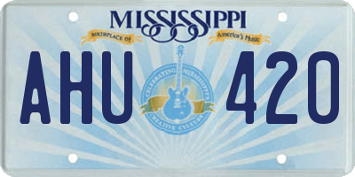MS license plate AHU420