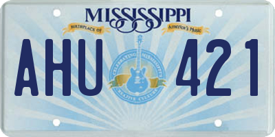 MS license plate AHU421