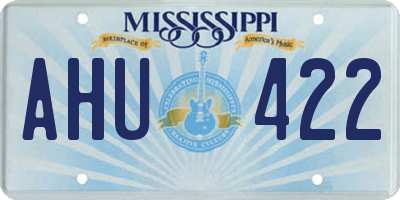 MS license plate AHU422