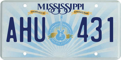 MS license plate AHU431