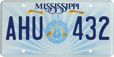 MS license plate AHU432