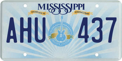 MS license plate AHU437