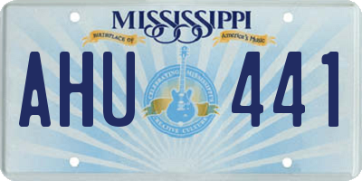 MS license plate AHU441
