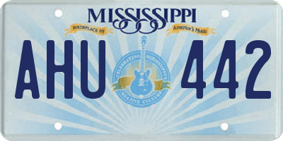 MS license plate AHU442