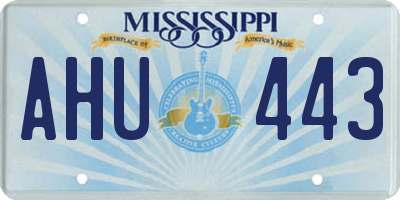 MS license plate AHU443