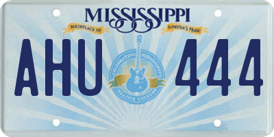 MS license plate AHU444
