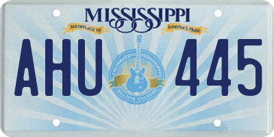 MS license plate AHU445