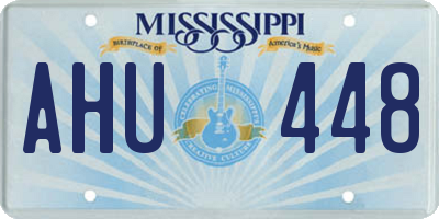 MS license plate AHU448