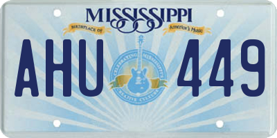 MS license plate AHU449