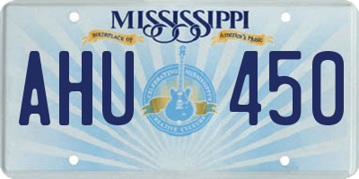 MS license plate AHU450