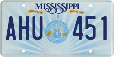 MS license plate AHU451