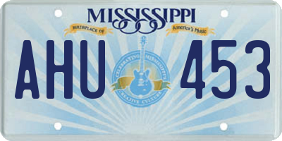 MS license plate AHU453