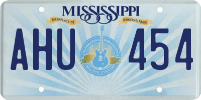 MS license plate AHU454