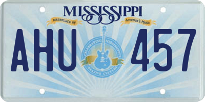 MS license plate AHU457