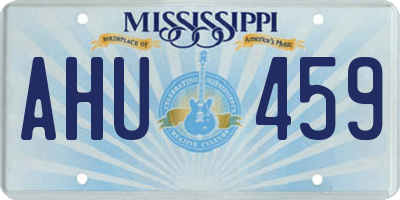 MS license plate AHU459