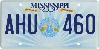 MS license plate AHU460