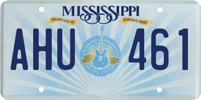 MS license plate AHU461