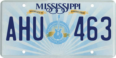 MS license plate AHU463