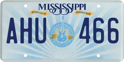 MS license plate AHU466