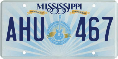 MS license plate AHU467