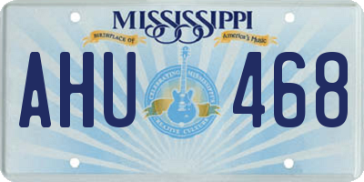 MS license plate AHU468