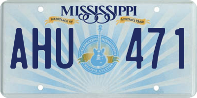 MS license plate AHU471