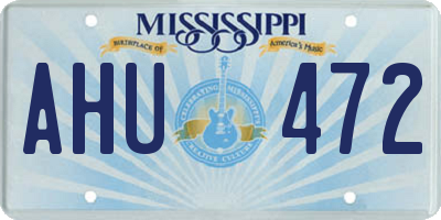 MS license plate AHU472