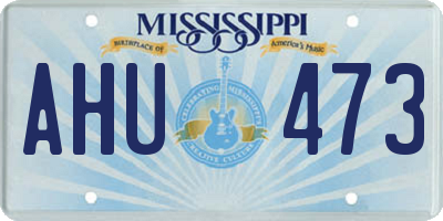 MS license plate AHU473