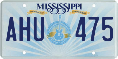 MS license plate AHU475