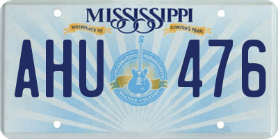 MS license plate AHU476