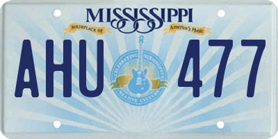 MS license plate AHU477