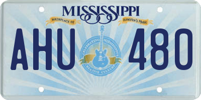 MS license plate AHU480