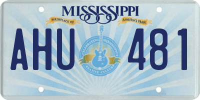 MS license plate AHU481