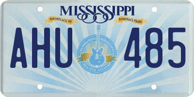 MS license plate AHU485