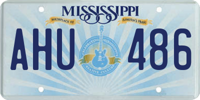 MS license plate AHU486
