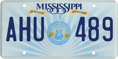MS license plate AHU489