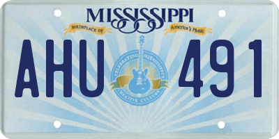 MS license plate AHU491