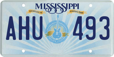 MS license plate AHU493