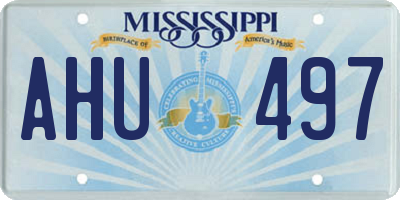 MS license plate AHU497