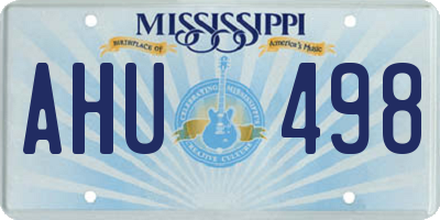 MS license plate AHU498