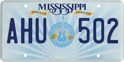 MS license plate AHU502