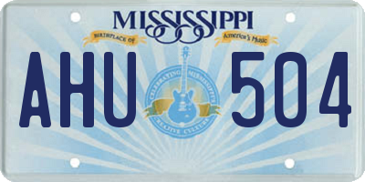 MS license plate AHU504