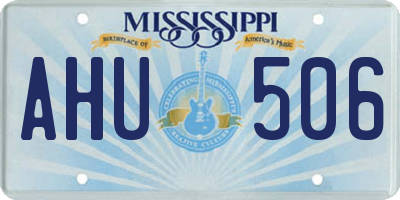 MS license plate AHU506