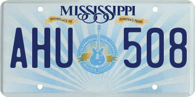MS license plate AHU508