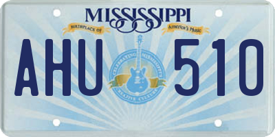 MS license plate AHU510